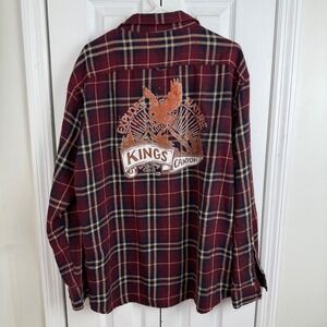 C&C California Kings Canyon Plaid Flannel Shirt XXL Explore Nature Graphic